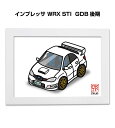 イラストA5 フレーム付き プレゼント 車 納車 祝い 男性 彼氏 メンズ 誕生日 クリスマス スバル インプレッサ WRX STI GDB 後期 送料無料(3)