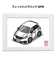 イラストA5 フレーム付き プレゼント 車 納車 祝い 男性 彼氏 メンズ 誕生日 クリスマス ホンダ フィットハイブリッド GP5 送料無料