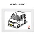 イラストA5 フレーム付き プレゼント 車 納車 祝い 男性 彼氏 メンズ 誕生日 クリスマス ミツビシ ekスポーツ H81W 送料無料