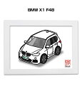イラストA5 フレーム付き プレゼント 車 納車 祝い 男性 彼氏 メンズ 誕生日 クリスマス 外車 BMW X1 F48 送料無料