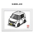 イラストA5 フレーム付き プレゼント 車 納車 祝い 男性 彼氏 メンズ 誕生日 クリスマス ホンダ N-WGN JH3 送料無料