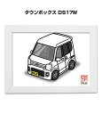 イラストA5 フレーム付き プレゼント 車 納車 祝い 男性 彼氏 メンズ 誕生日 クリスマス ミツビシ タウンボックス DS17W 送料無料