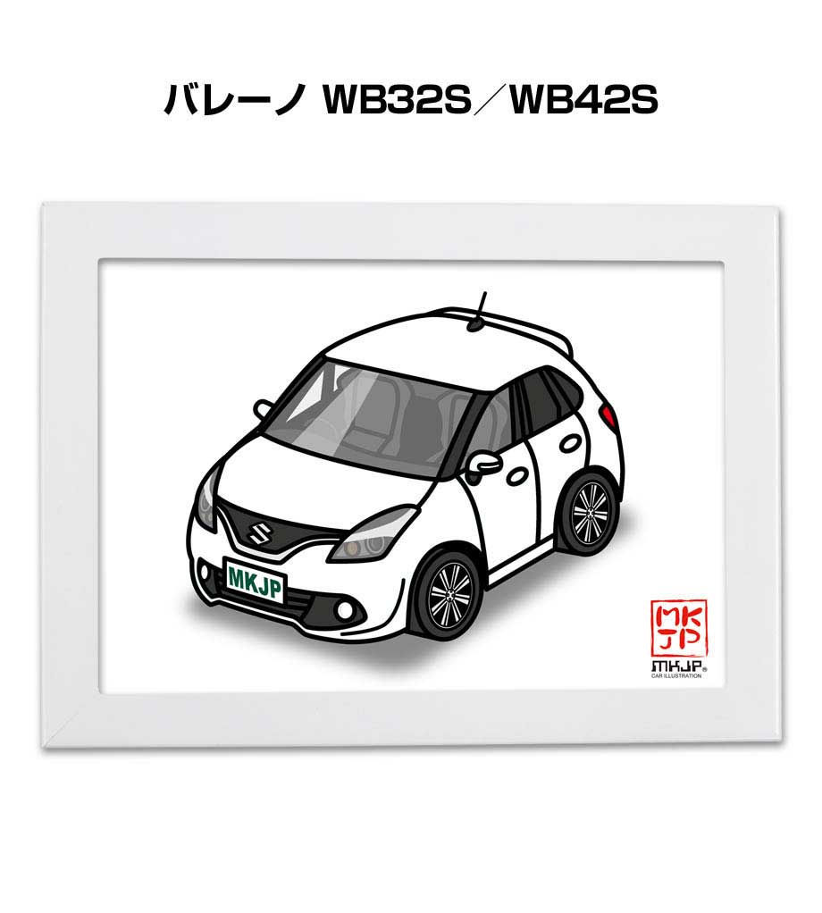 イラストA5 フレーム付き プレゼント 車 納車 祝い 男性 彼氏 メンズ 誕生日 クリスマス スズキ バレー..