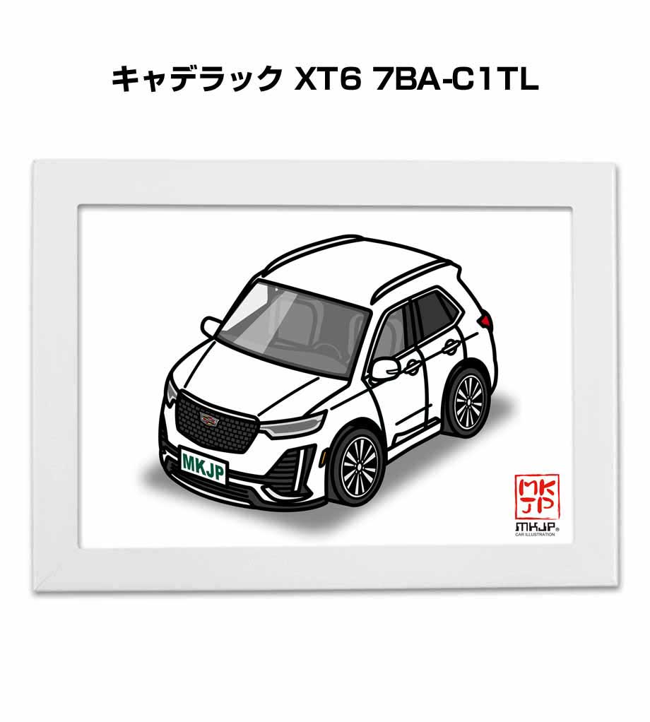 イラストA5 フレーム付き プレゼント 車 納車 祝い 男性 彼氏 メンズ 誕生日 クリスマス 外車 キャデラック XT6 7BA-C1TL 送料無料
