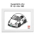イラストA5 フレーム付き プレゼント 車 納車 祝い 男性 彼氏 メンズ 誕生日 クリスマス 外車 フォルクスワーゲン ザ・ビートル 16C 送料無料