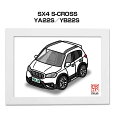 イラストA5 フレーム付き プレゼント 車 納車 祝い 男性 彼氏 メンズ 誕生日 クリスマス スズキ SX4 S-CROSS YA22S/YB22S 送料無料