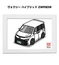 イラストA5 フレーム付き プレゼント 車 納車 祝い 男性 彼氏 メンズ 誕生日 クリスマス トヨタ ヴォクシー ハイブリッド ZWR90W 送料無料