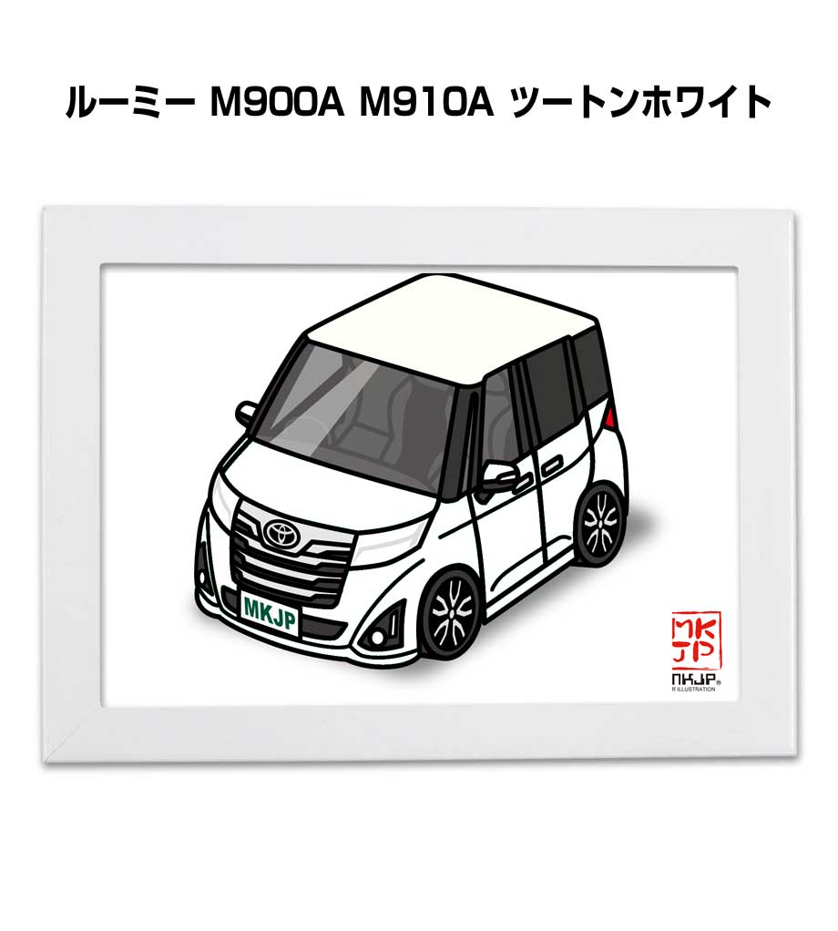 イラストA5 フレーム付き プレゼント 車 納車 祝い 男性 彼氏 メンズ 誕生日 クリスマス トヨタ ルーミ..