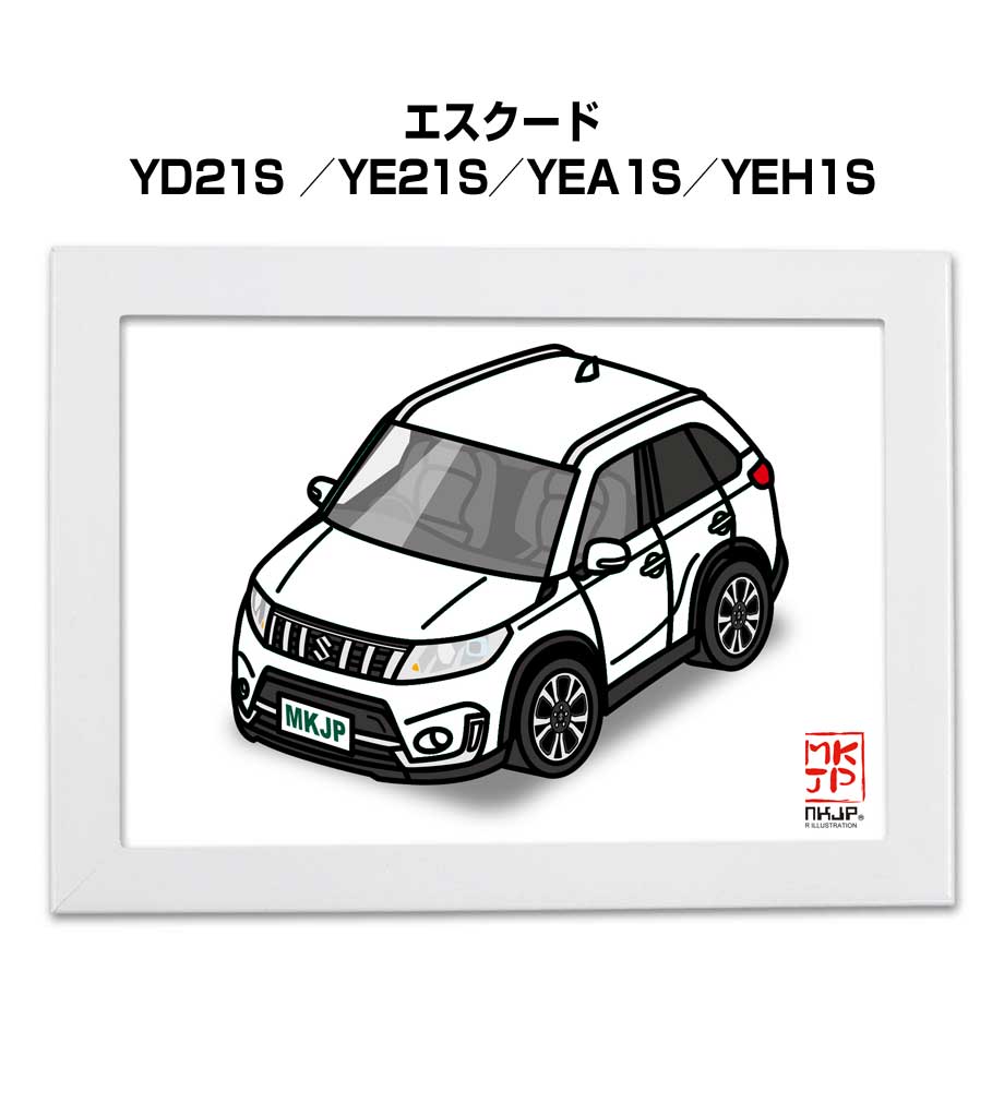 イラストA5 フレーム付き プレゼント 車 納車 祝い 男性 彼氏 メンズ 誕生日 クリスマス スズキ エスク..