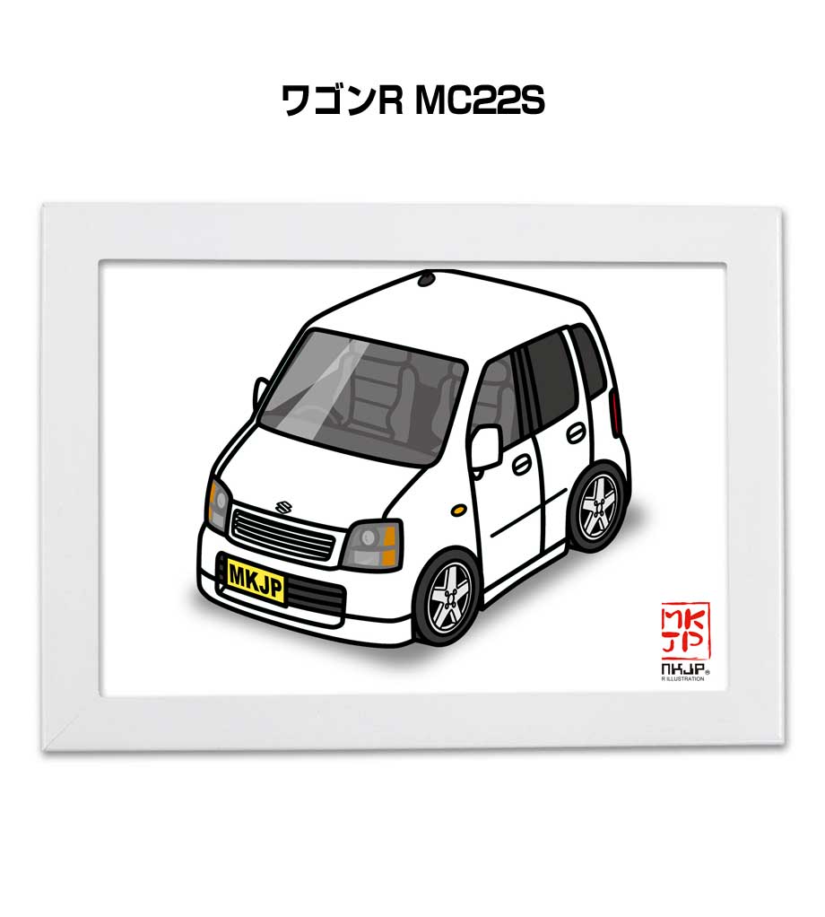 イラストA5 フレーム付き プレゼント 車 納車 祝い 男性 彼氏 メンズ 誕生日 クリスマス スズキ ワゴン..