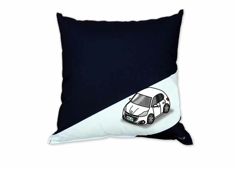 クッション 車好き プレゼント 車 メンズ 誕生日 彼氏 イベント クリスマス 男性 腰痛 かっこいい 外車 プジョー208 A9 後期 送料無料 [2]