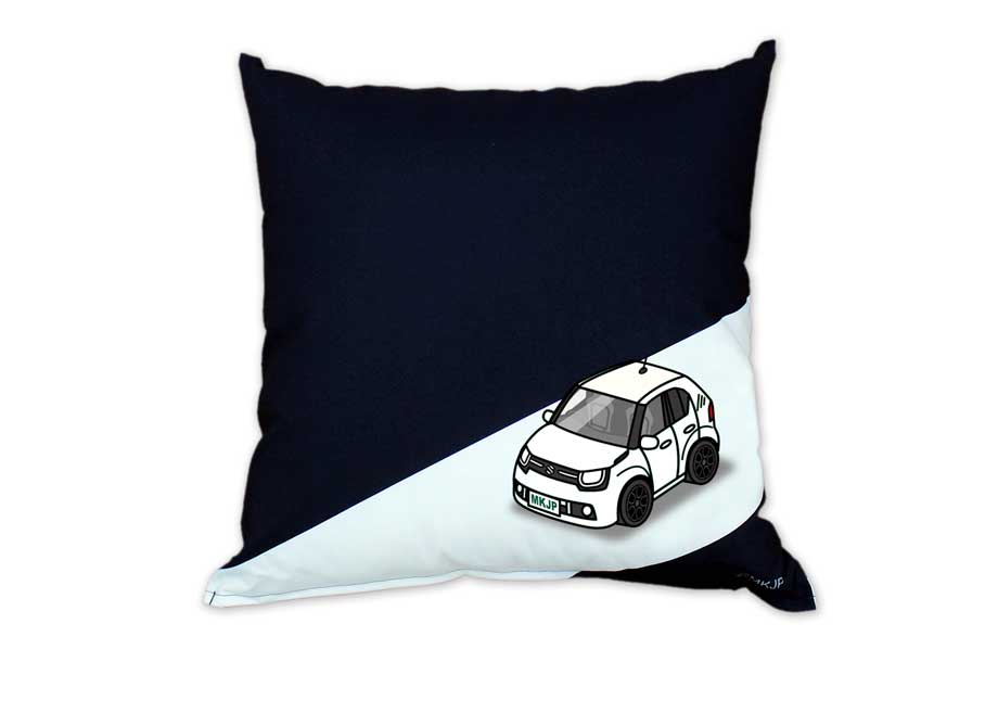 メンテナンスDVDショップ MKJPのクッション 車好き プレゼント 車 メンズ 誕生日 彼氏 イベント クリスマス 男性 腰痛 かっこいい スズキ イグニス FF21S ツートンホワイト 送料無料｜アングル2