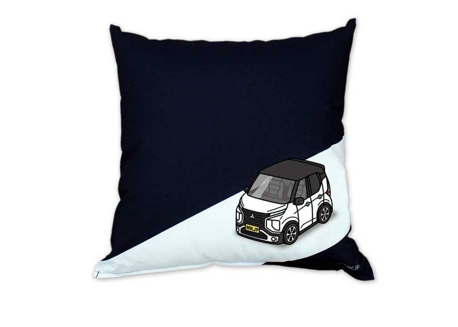 クッション 車好き プレゼント 車 メンズ 誕生日 彼氏 イベント クリスマス 男性 腰痛 かっこいい ミツビシ ekクロス B34W/B35W/B37W/B38W ツートンブラック 送料無料 [2]