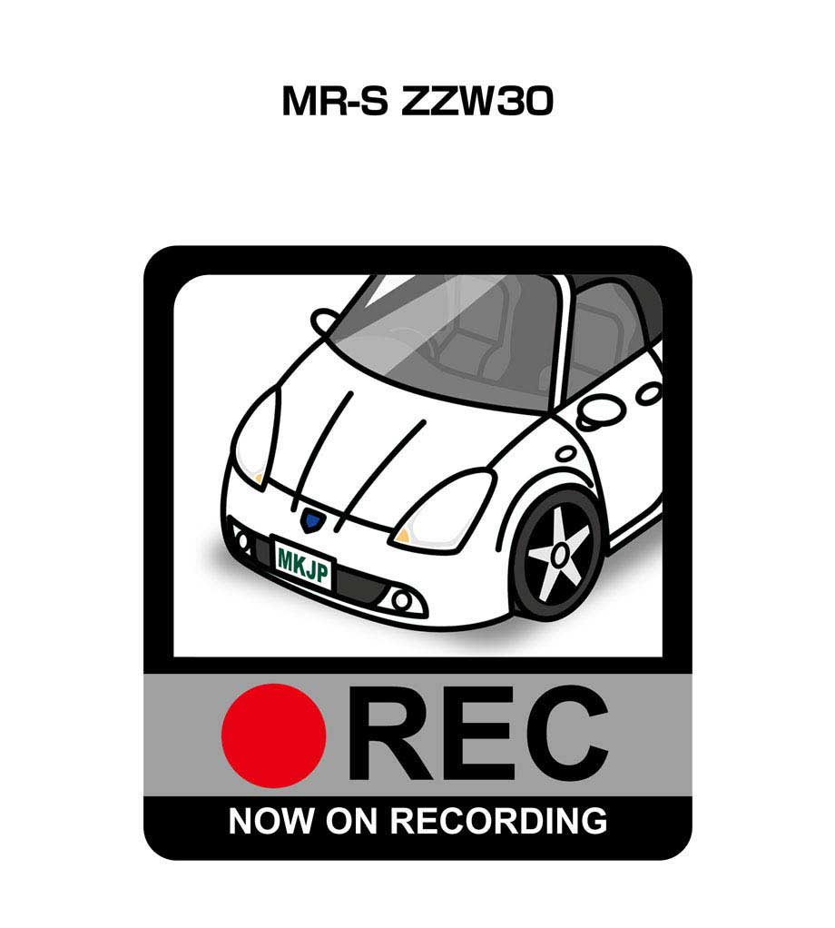 ドラレコステッカー 2枚入り ドラレコ REC 録画中 ドライブレコーダー あおり運転 煽り トヨタ MR-S ZZW30 送料無料