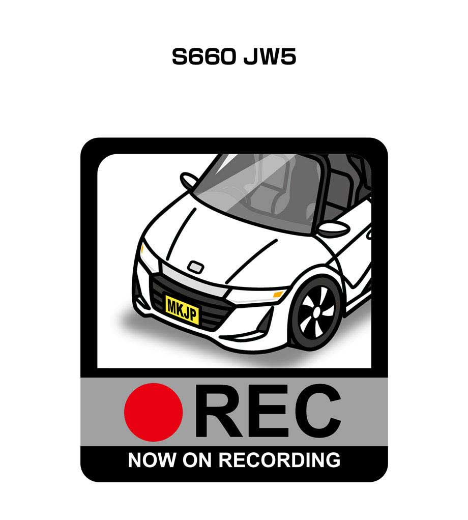 ドラレコステッカー 2枚入り ドラレコ REC 録画中 ドライブレコーダー あおり運転 煽り ホンダ S660 JW5 送料無料