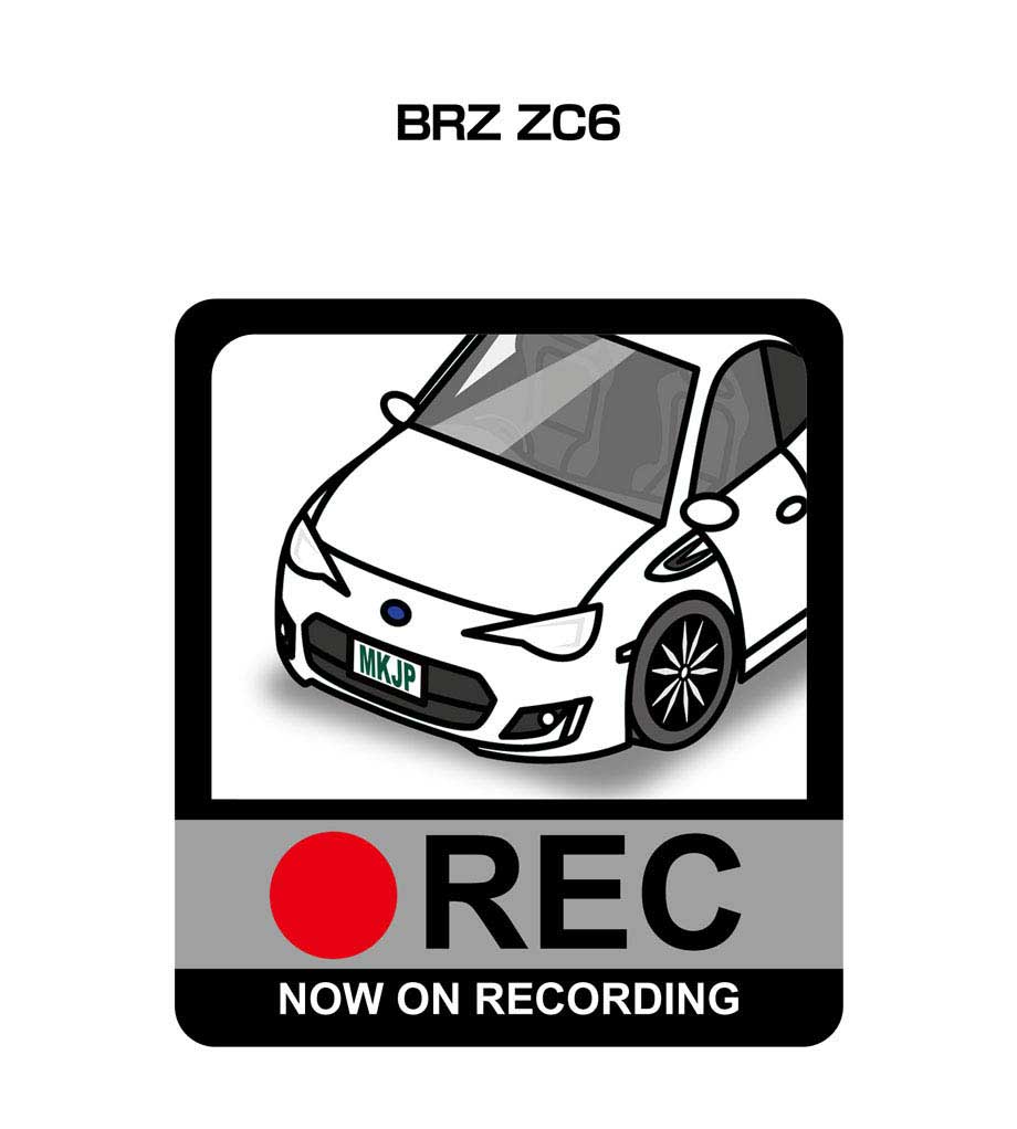 ドラレコステッカー 2枚入り ドラレコ REC 録画中 ドライブレコーダー あおり運転 煽り スバル BRZ ZC6 送料無料