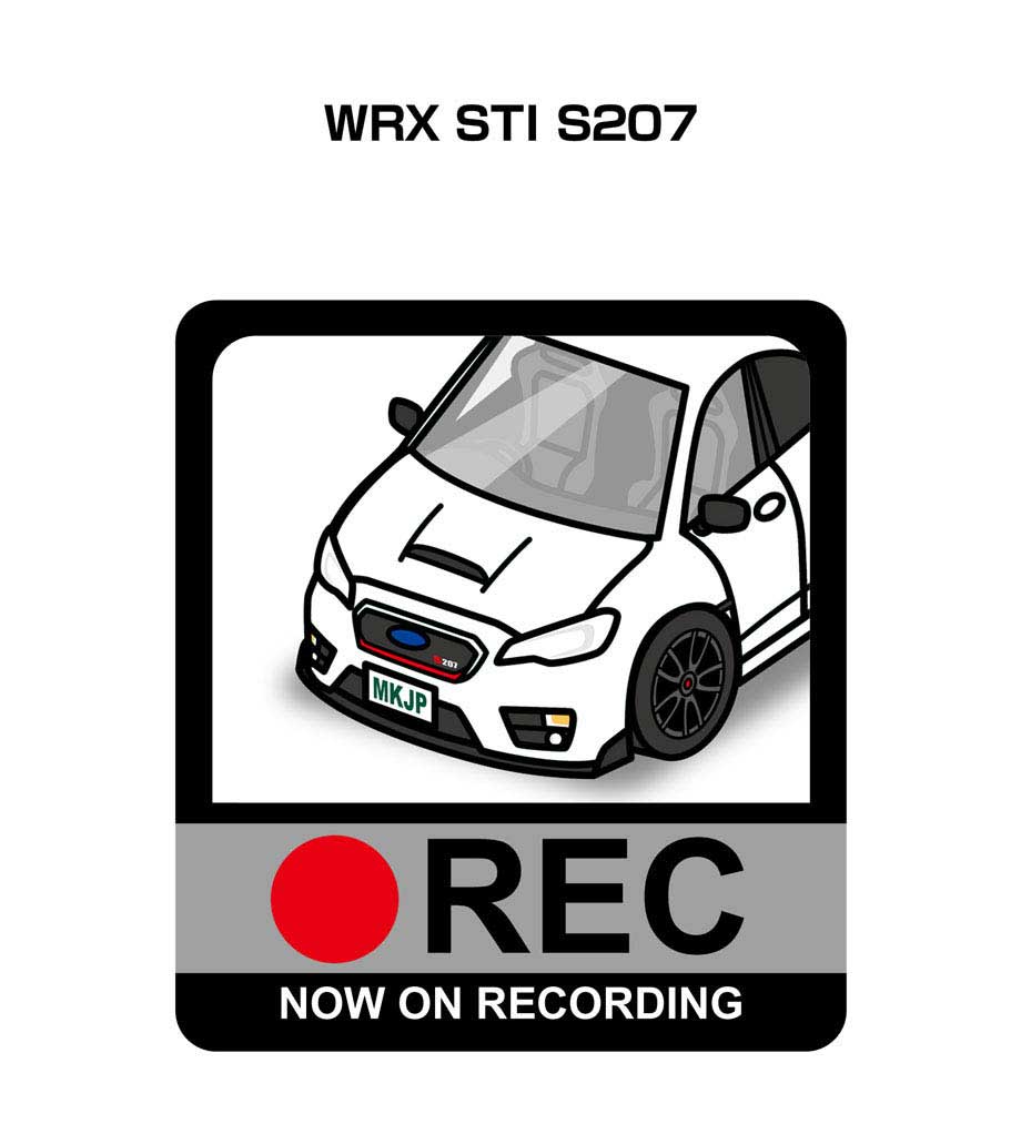 ドラレコステッカー 2枚入り ドラレコ REC 録画中 ドライブレコーダー あおり運転 煽り スバル WRX STI S207 送料無料