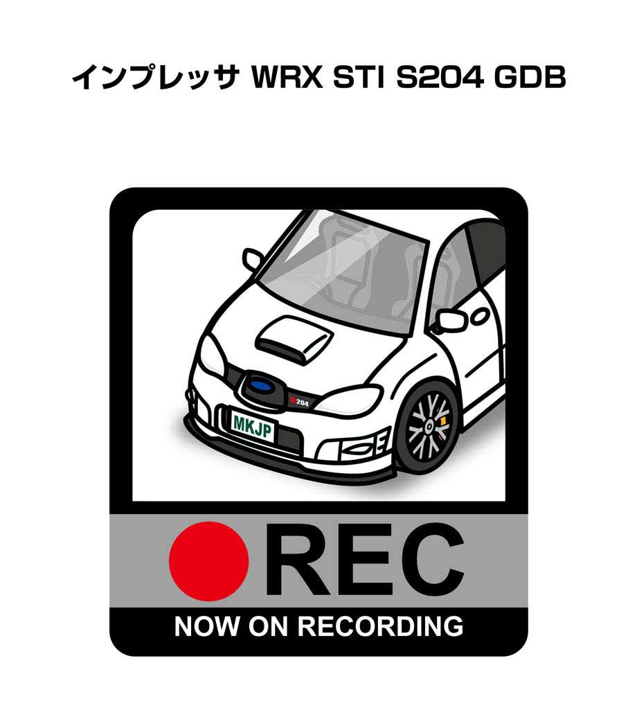 ドラレコステッカー 2枚入り ドラレコ REC 録画中 ドライブレコーダー あおり運転 煽り スバル インプ..