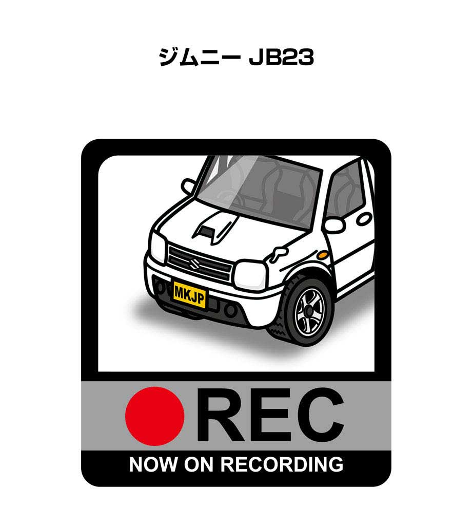 ドラレコステッカー 2枚入り ドラレコ REC 録画中 ドライブレコーダー あおり運転 煽り スズキ ジムニー JB23 送料無料