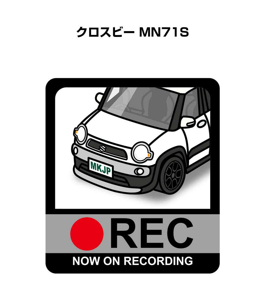 ドラレコステッカー 2枚入り ドラレコ REC 録画中 ドライブレコーダー あおり運転 煽り スズキ クロスビー MN71S 送料無料