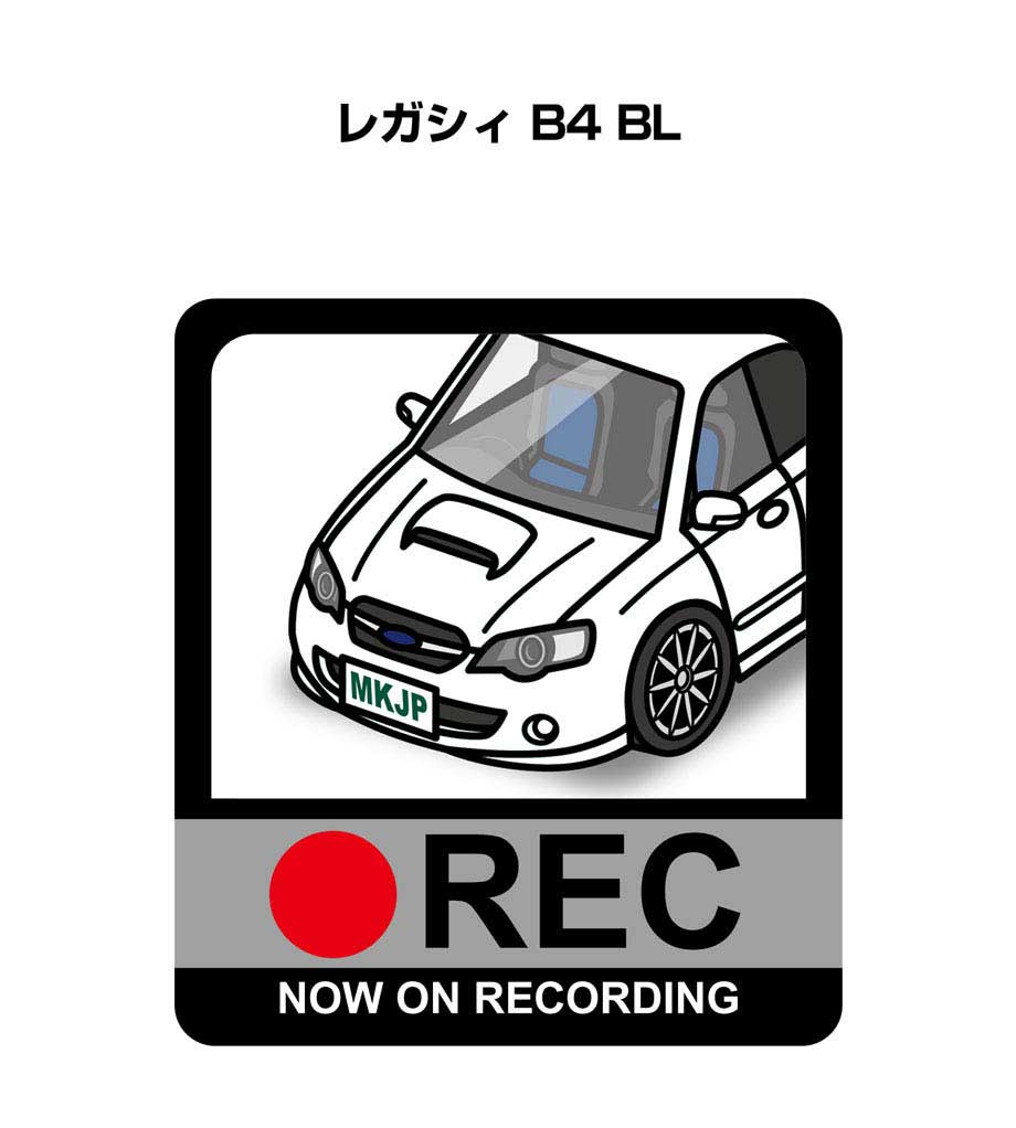 ドラレコステッカー 2枚入り ドラレコ REC 録画中 ドライブレコーダー あおり運転 煽り スバル レガシィ B4 BL 送料無料