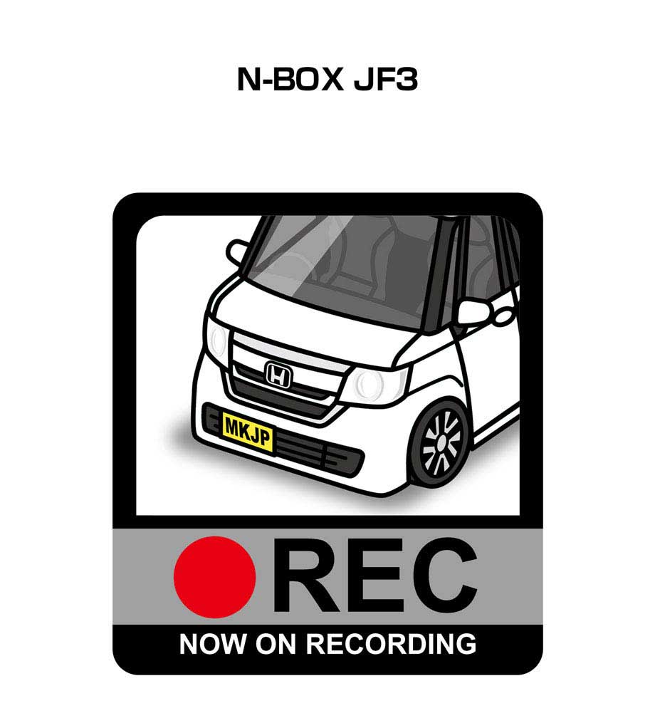 ドラレコステッカー 2枚入り ドラレコ REC 録画中 ドライブレコーダー あおり運転 煽り ホンダ N-BOX JF3 送料無料