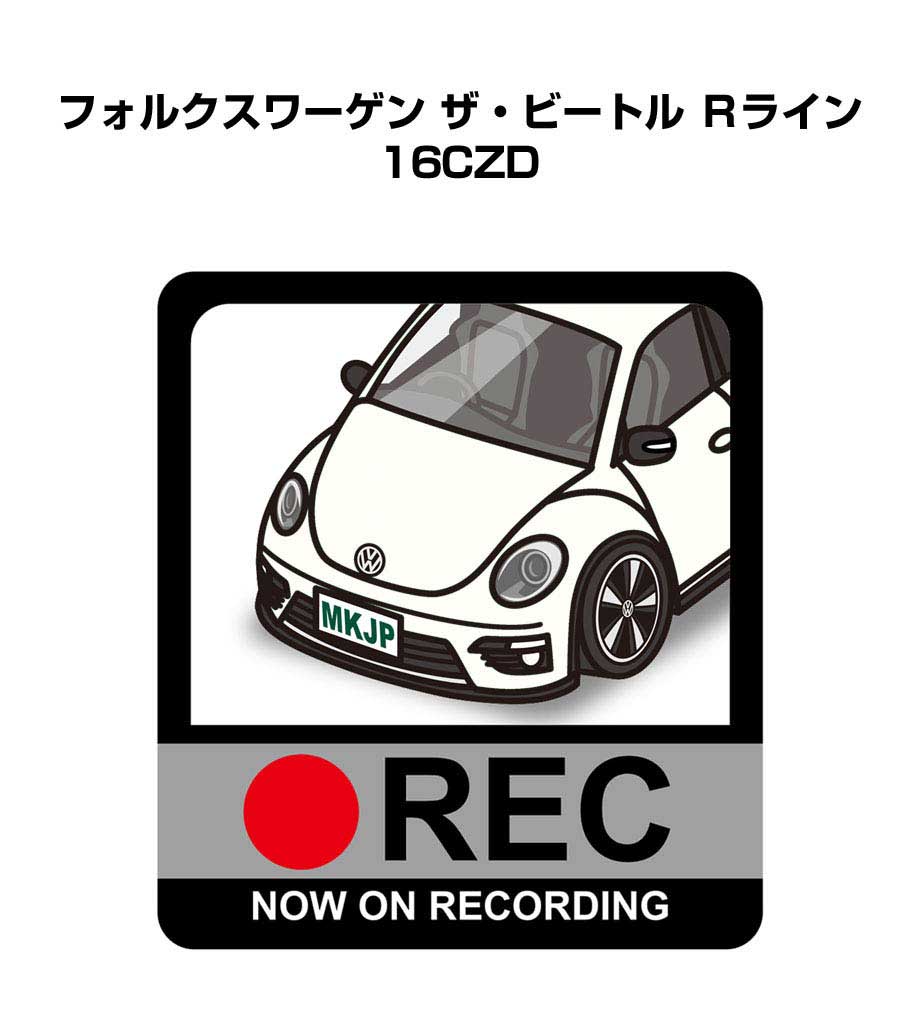 ドラレコステッカー 2枚入り ドラレコ REC 録画中 ドライブレコーダー あおり運転 煽り 外車 フォルク..