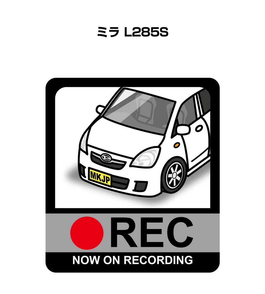 ドラレコステッカー 2枚入り ドラレコ REC 録画中 ドライブレコーダー あおり運転 煽り ダイハツ ミラ L285S 送料無料