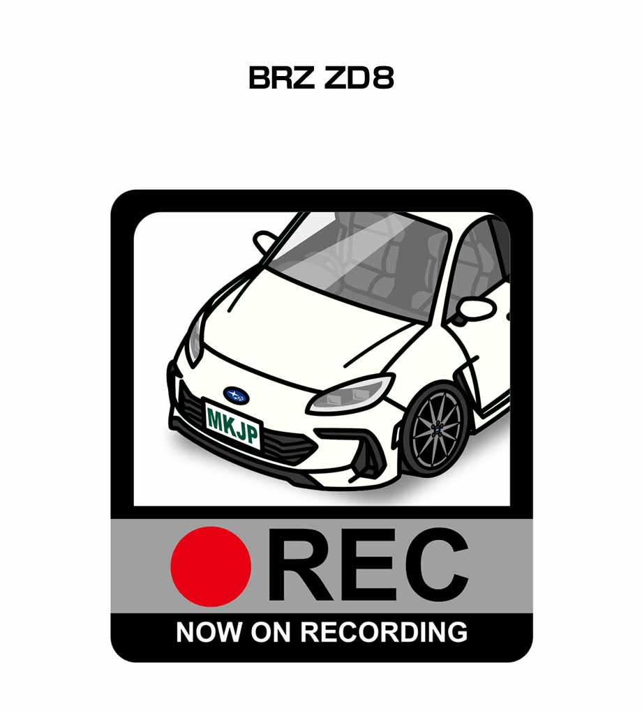 ドラレコステッカー 2枚入り ドラレコ REC 録画中 ドライブレコーダー あおり運転 煽り スバル BRZ ZD8 送料無料