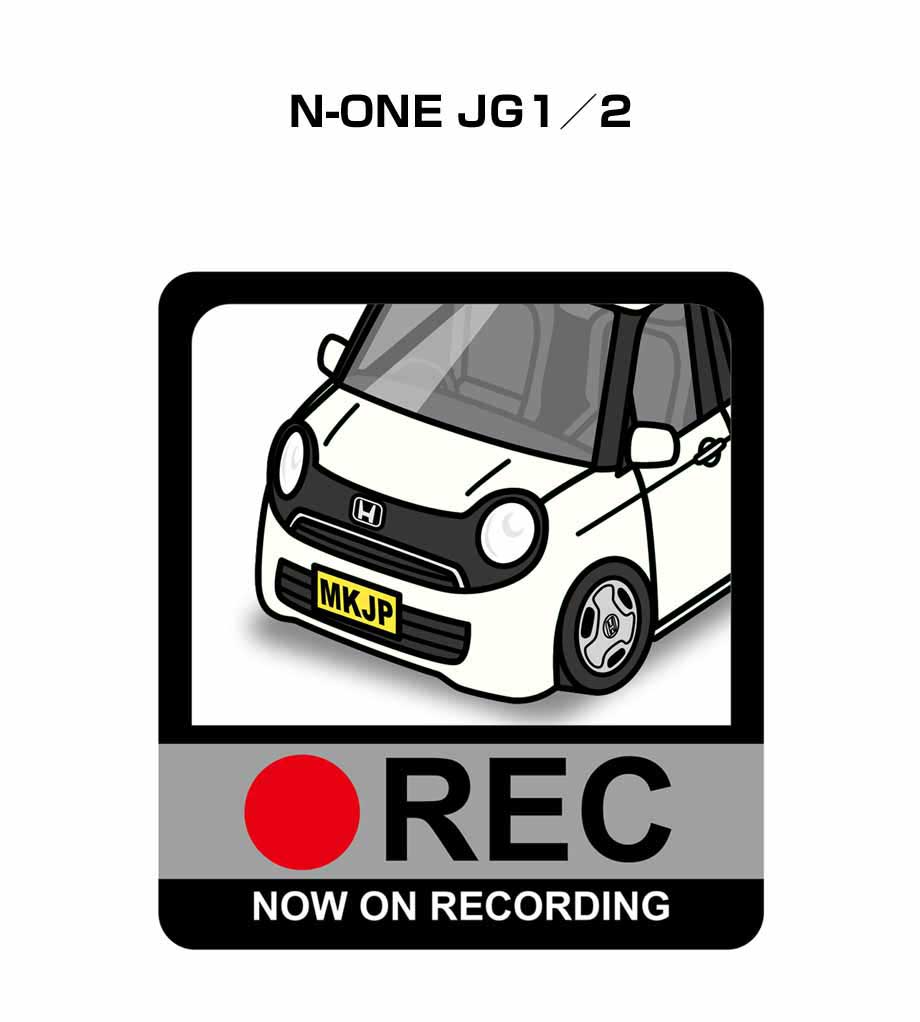 ドラレコステッカー 2枚入り ドラレコ REC 録画中 ドライブレコーダー あおり運転 煽り ホンダ N-ONE JG1/2 送料無料