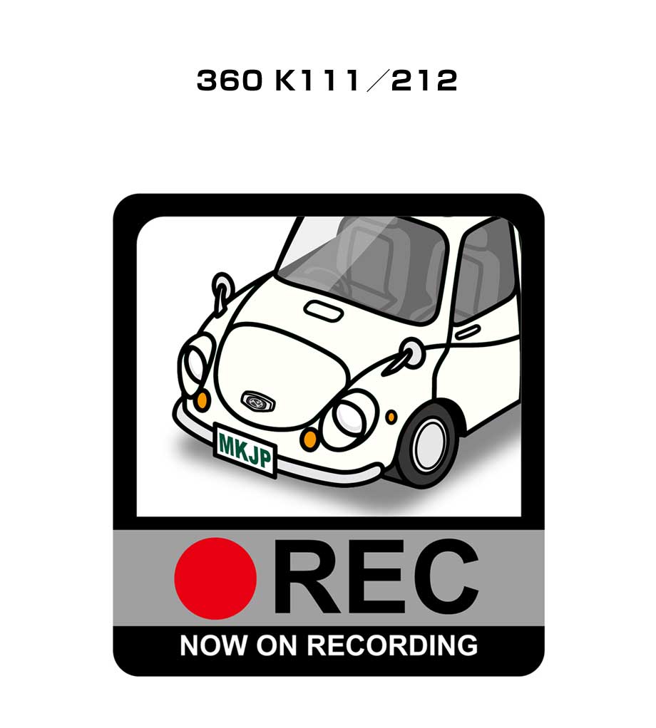 乐天商城 - ドラレコステッカー 2枚入り ドラレコ REC 録画中 ドライブレコーダー あおり運転 煽り スバル 360 K111／212 送料無料