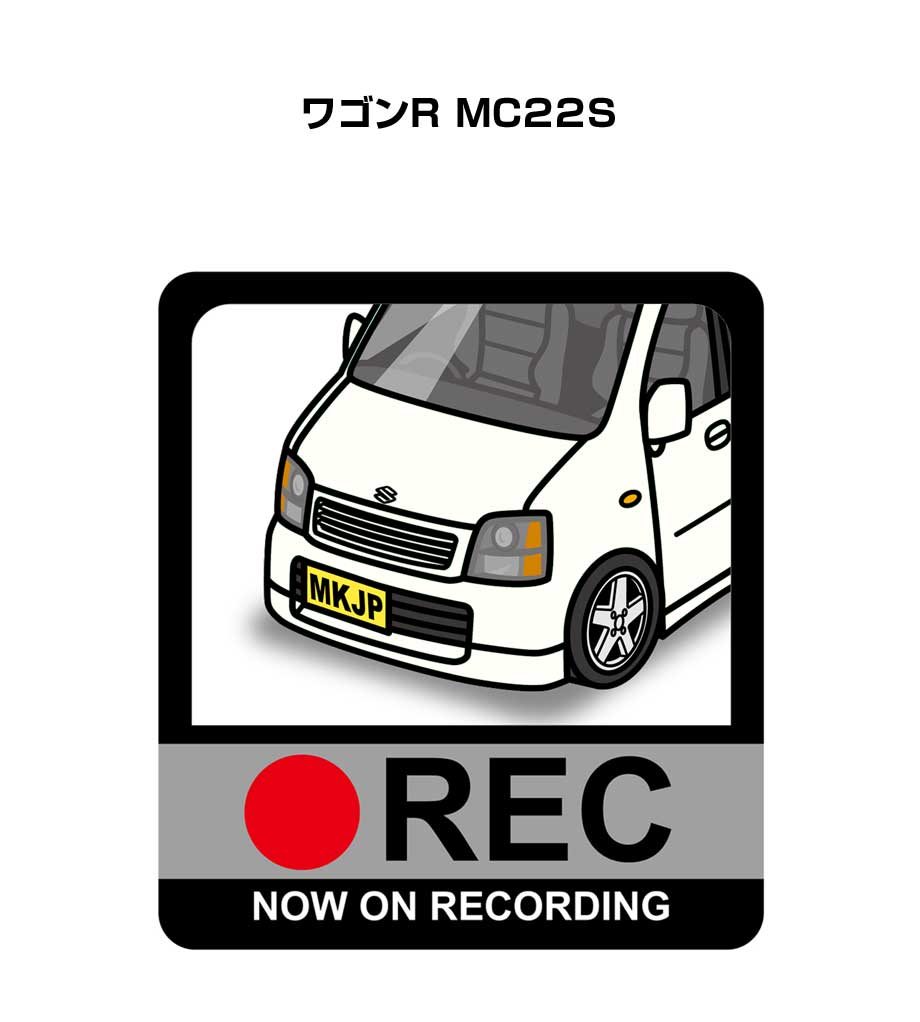 ドラレコステッカー 2枚入り ドラレコ REC 録画中 ドライブレコーダー あおり運転 煽り スズキ ワゴンR MC22S 送料無料