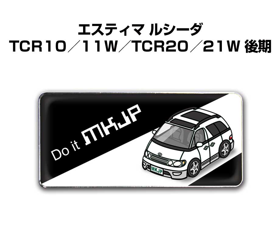 エンブレム 2個入り　H25mm×W55mm 車種別 シンプル ドレスアップ 飾り 車特集 トヨタ エスティマ ルシーダ TCR10／11W／TCR20／21W 後期 送料無料