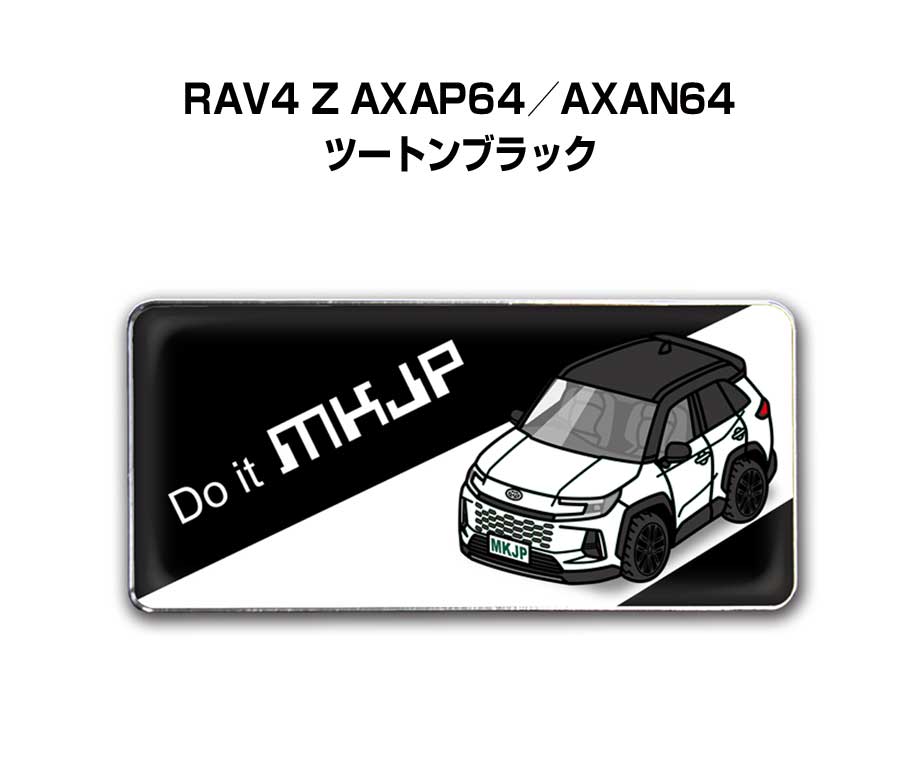 エンブレム 2個入り　H25mm×W55mm 車種別 シンプル ドレスアップ 飾り 車特集 トヨタ RAV4 Z AXAP64／AXAN64 ツートンブラック 送料無料
