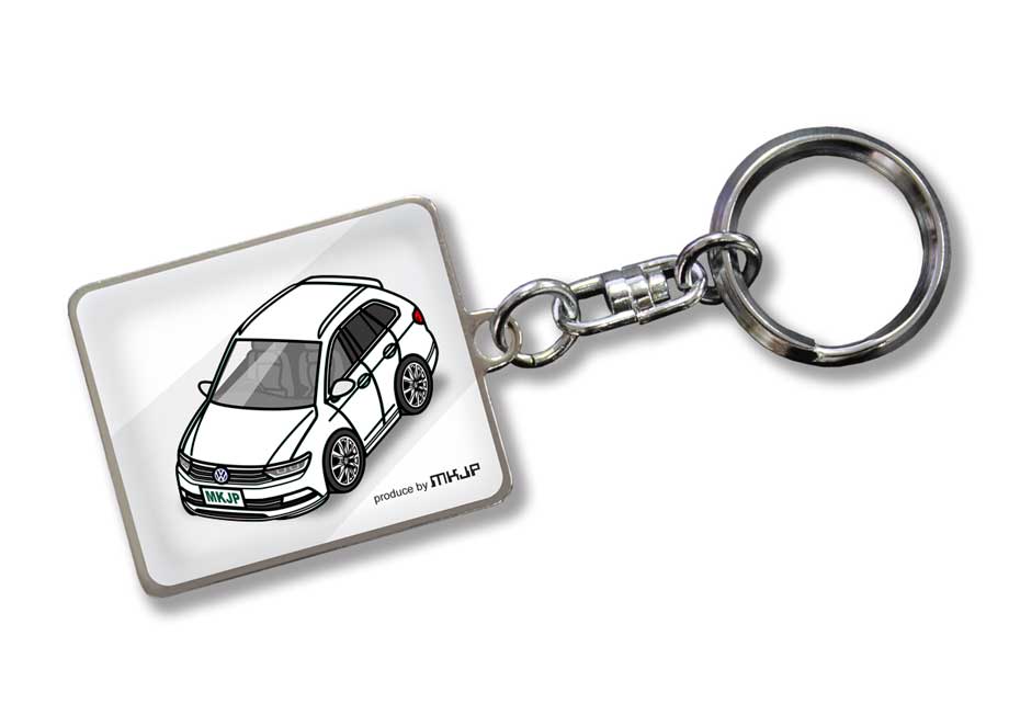 メンテナンスDVDショップ MKJPの車種別かわカッコいい キーホルダー ギフト イラスト 名入れ プレゼント ナンバー 車 メンズ 誕生日 彼氏 クリスマス 男性 贈り物 秋特集 外車 フォルクスワーゲン パサート ヴァリアント B8｜アングル2