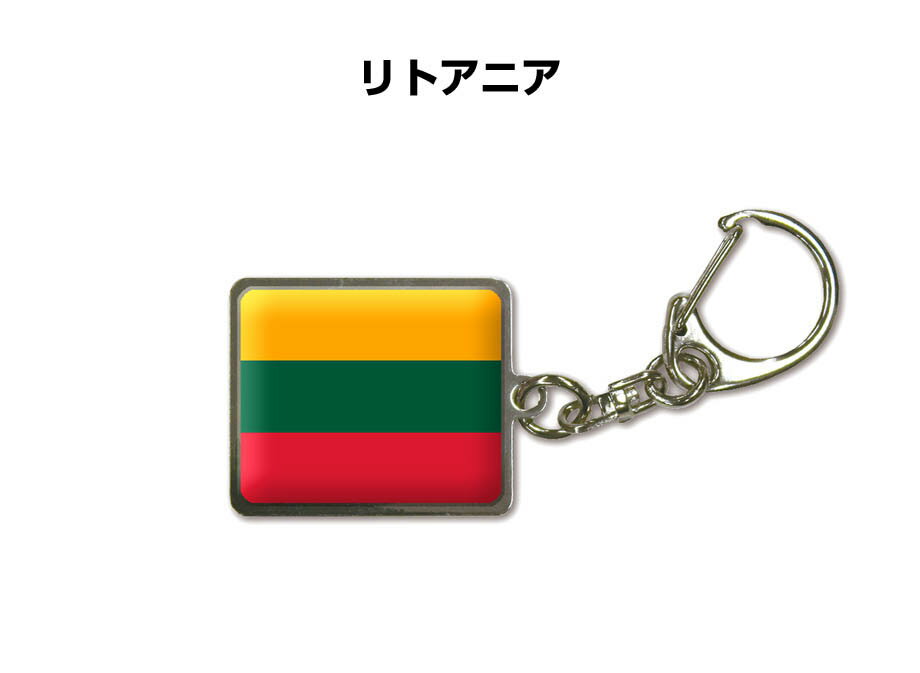 国旗キーホルダー 記念品 父の日 プレゼント 世界 贈り物 オリンピック 国旗 109 リトアニア LITHUANIA 送料無料