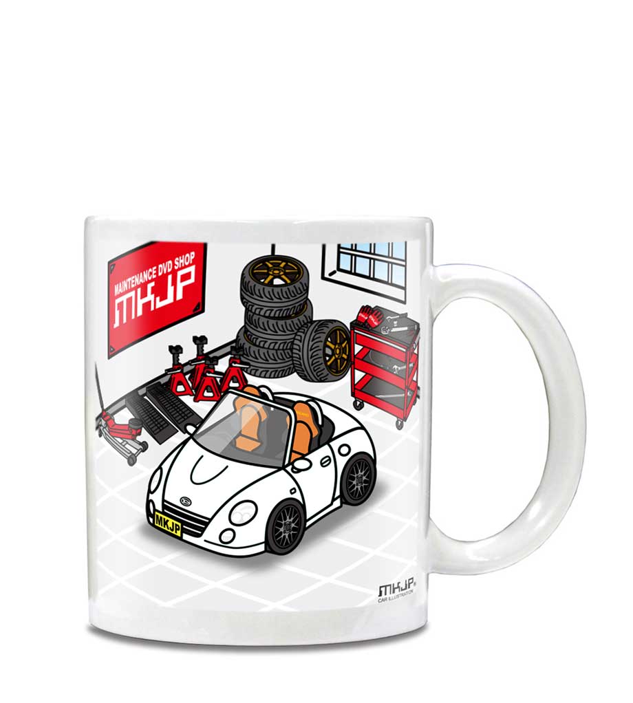 メンテナンスDVDショップ MKJPのマグカップ 330ml 車好き プレゼント 車 メンズ 誕生日 彼氏 イベント クリスマス 男性 ギフト おしゃれ ダイハツ コペン アルティメットエディションS L880K 送料無料｜アングル2