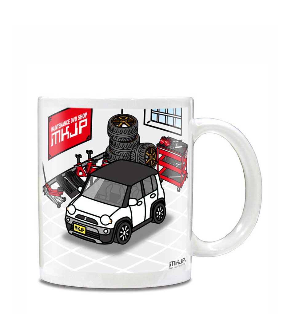 メンテナンスDVDショップ MKJPのマグカップ 330ml 車好き プレゼント 車 メンズ 誕生日 彼氏 イベント クリスマス 男性 ギフト おしゃれ スズキ ハスラー MR31S ツートンブラック 送料無料｜アングル2