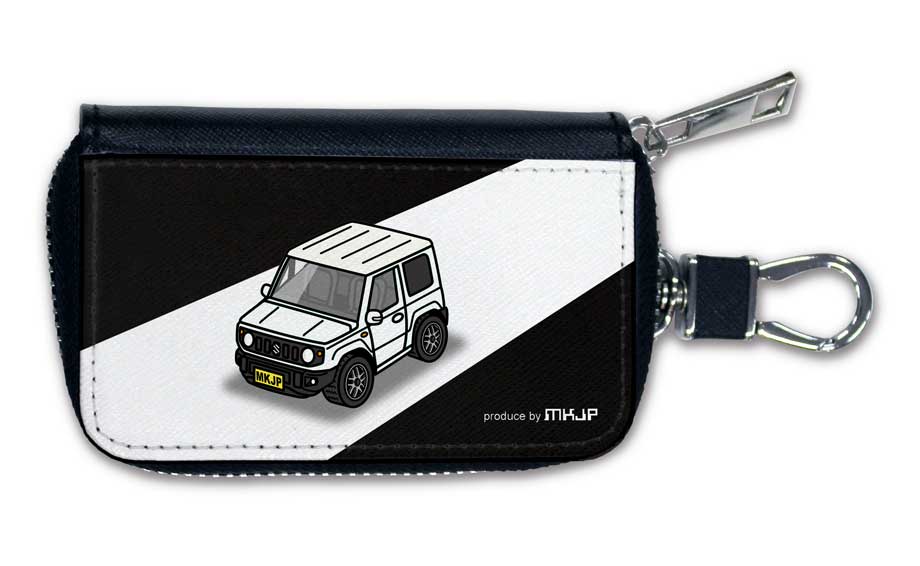 スマートキーケース かわいい かっこいい イラスト プレゼント 車 メンズ 誕生日 彼氏 クリスマス 男性 贈り物 ギフト 納車 祝い イベント スズキ ジムニー JB64 ツートンホワイト