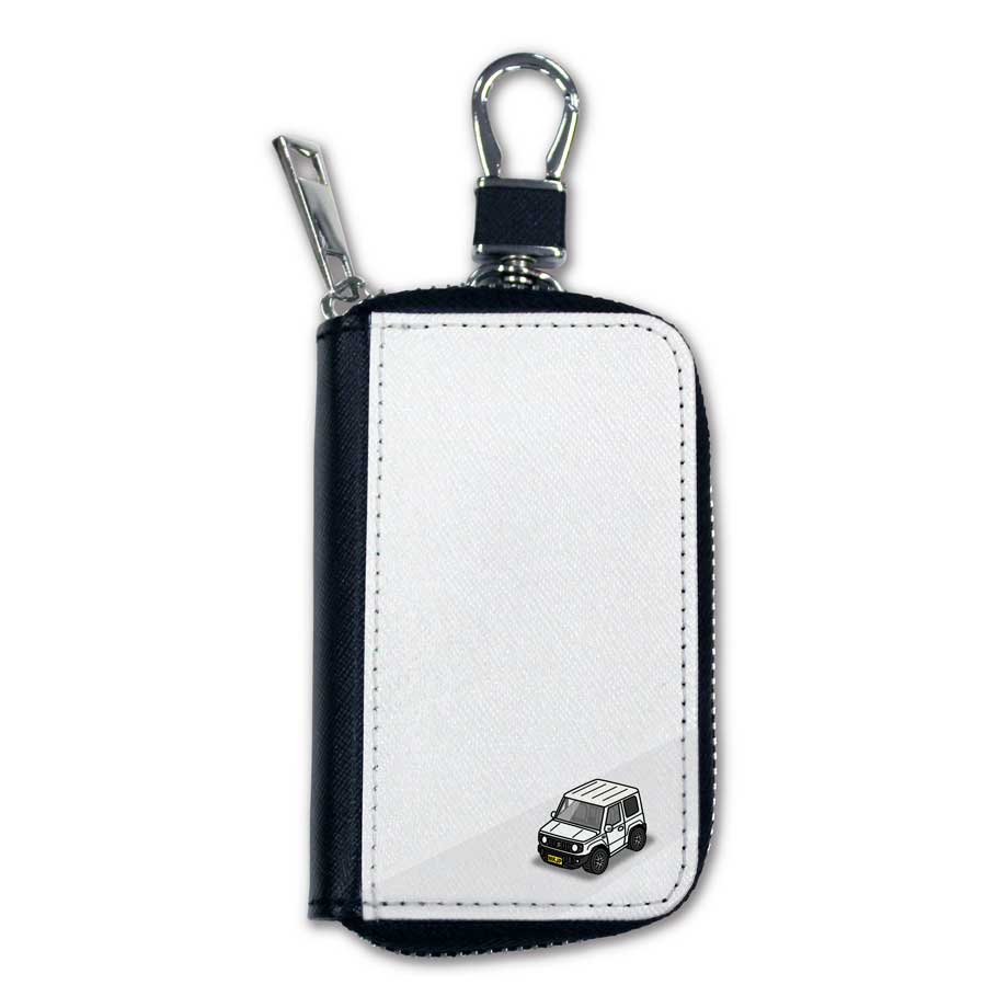 スマートキーケース かわいい かっこいい イラスト プレゼント 車 メンズ 誕生日 彼氏 クリスマス 男性 贈り物 ギフト 納車 祝い イベント スズキ ジムニー JB64 ツートンホワイト