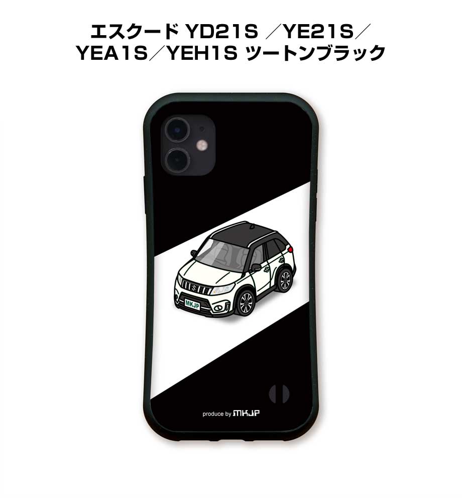 乐天商城 - グリップケース スマホケース iPhone17 iPhone17e iPhone17Pro iPhone17ProMax iPhoneAir iPhone16系 iPhone15系 車 車好き 祝い 納車 TPUケース 耐衝撃 スズキ エスクード YD21S ／YE21S／YEA1S／YEH1S ツートンブラック 送料無料