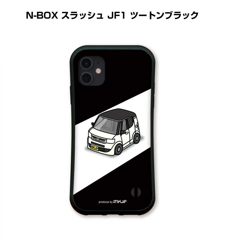 乐天商城 - グリップケース スマホケース iPhone17 iPhone17e iPhone17Pro iPhone17ProMax iPhoneAir iPhone16系 iPhone15系 車 車好き 祝い 納車 TPUケース 耐衝撃 ホンダ N-BOX スラッシュ JF1 ツートンブラック 送料無料