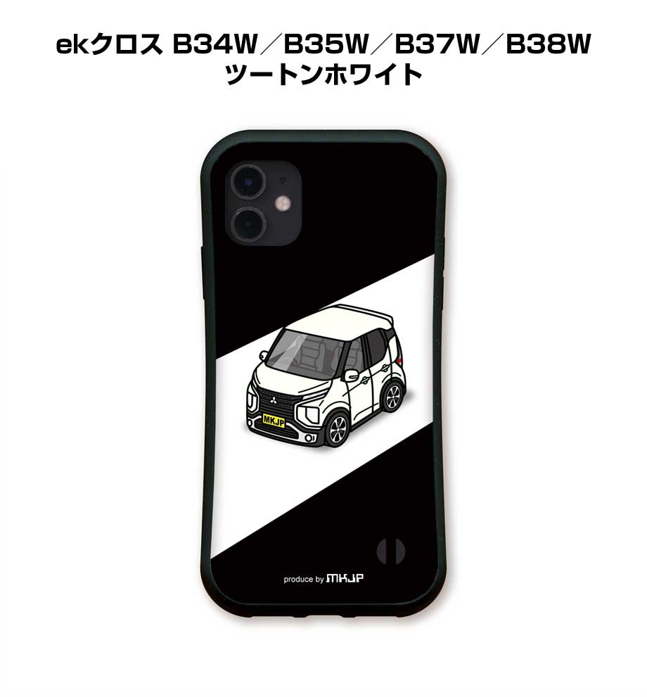 乐天商城 - グリップケース スマホケース iPhone17 iPhone17e iPhone17Pro iPhone17ProMax iPhoneAir iPhone16系 iPhone15系 車 車好き 祝い 納車 TPUケース 耐衝撃 ミツビシ ekクロス B34W／B35W／B37W／B38W ツートンホワイト 送料無料