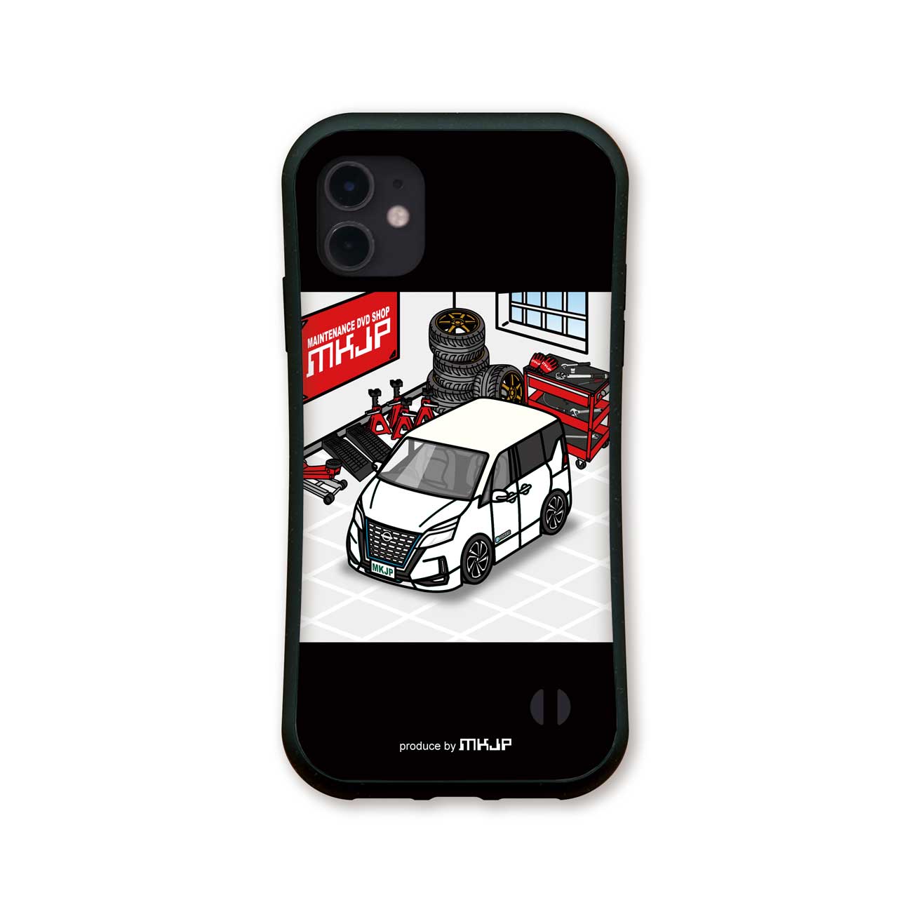 グリップケース スマホケース iPhone17 iPhone17Pro iPhone17ProMax iPhoneAir iPhone16系 iPhone15系 車 車好き 祝い 納車 TPUケース 耐衝撃 ニッサン セレナ e-POWER HFC27 後期 ツートンホワイト 送料無料