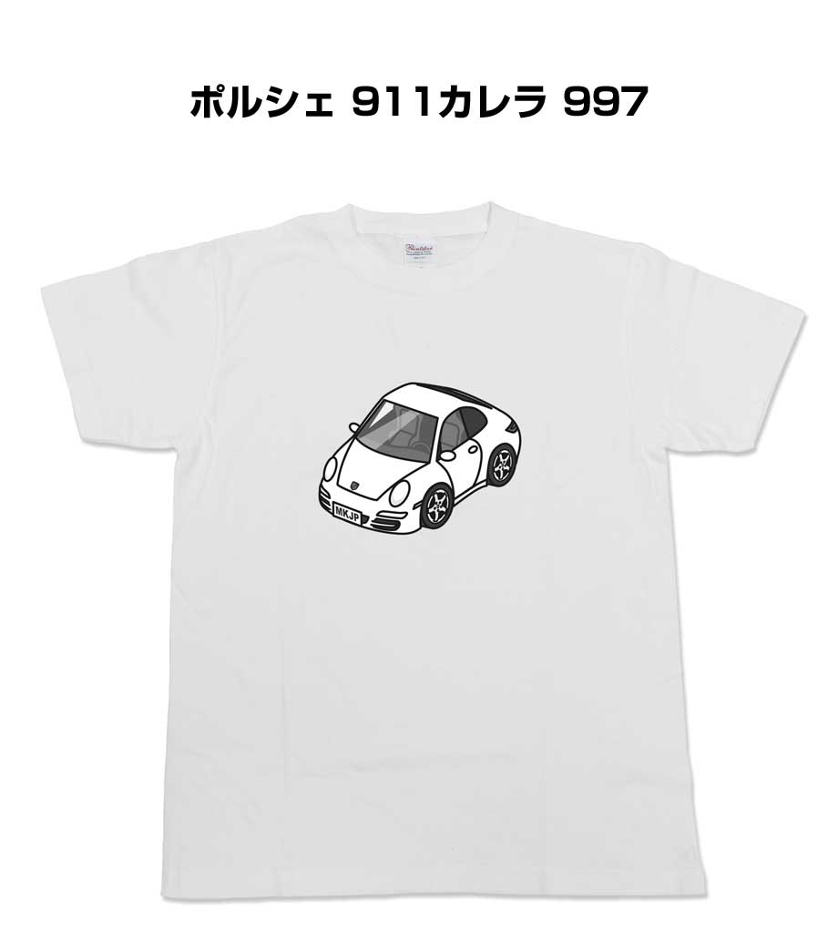 乐天商城 - Tシャツ モノクロ モノトーン シンプル クール かっこいい お洒落 車好き プレゼント 車 誕生日 祝い クリスマス 男性 外車 ポルシェ 911カレラ 997 送料無料