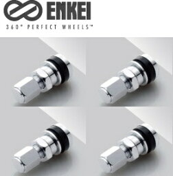 【送料無料】【品番S161SS】【シルバー】ENKEI スチール製 エアーバルブ 4本 1台分[キャップ有り] ［普通自動車・軽自動車]