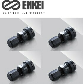 【送料無料】【品番S161BS】【ブラック】ENKEI スチール製 エアーバルブ 4本 1台分[キャップ有り] ［普通自動車・軽自動車] その1