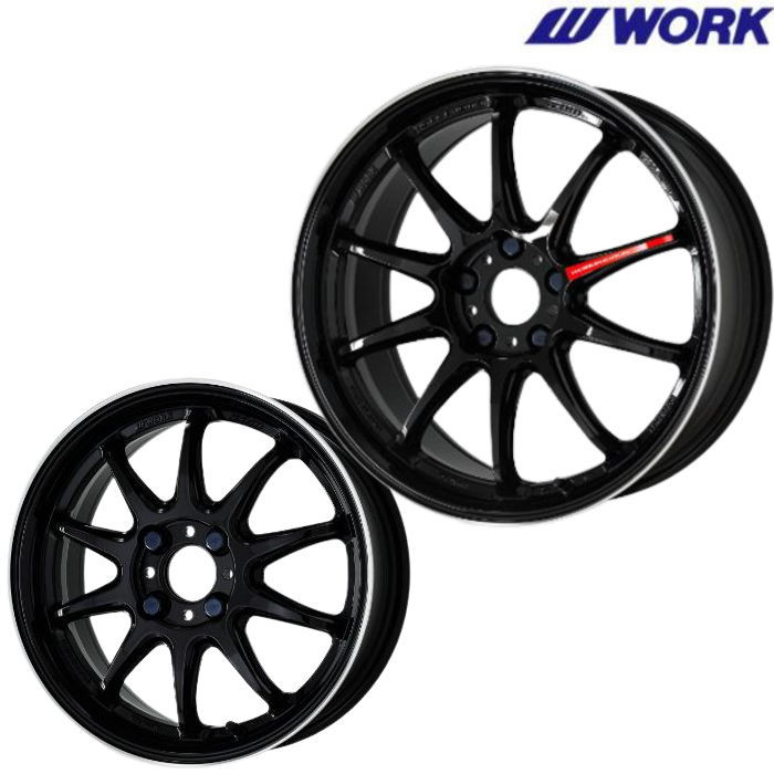 18インチ 5穴 100 114.3 7.5J 8.5J 9.5J 10.5J WORK EMOTION ZR10 ブラックダイヤリップカット ホイー..