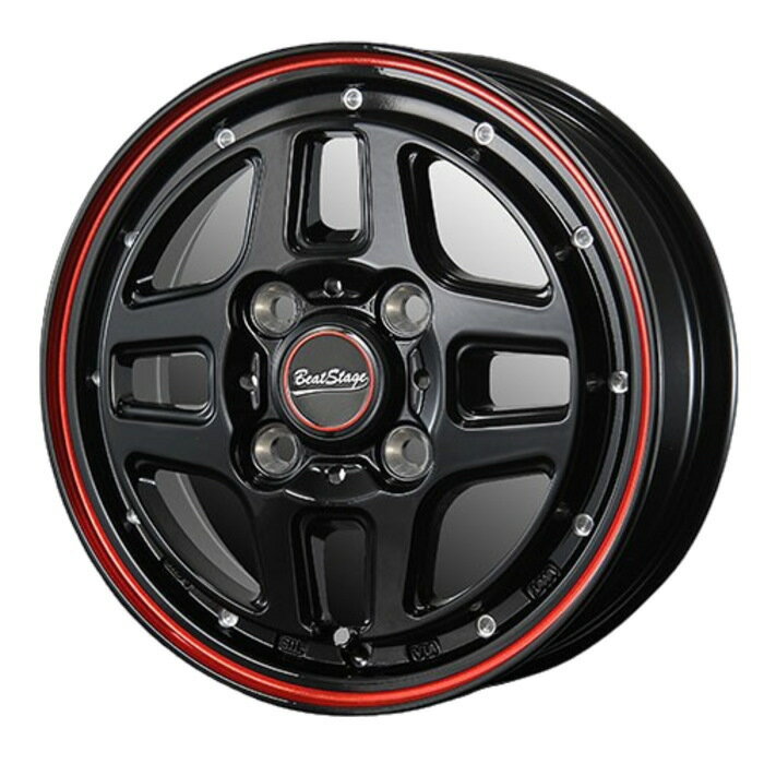 TOYO DELVEX 935 145/80R12 86/84N BeatStage WT-C ブラックレッドライン 12インチ 4B+43 4H-100 4本セット