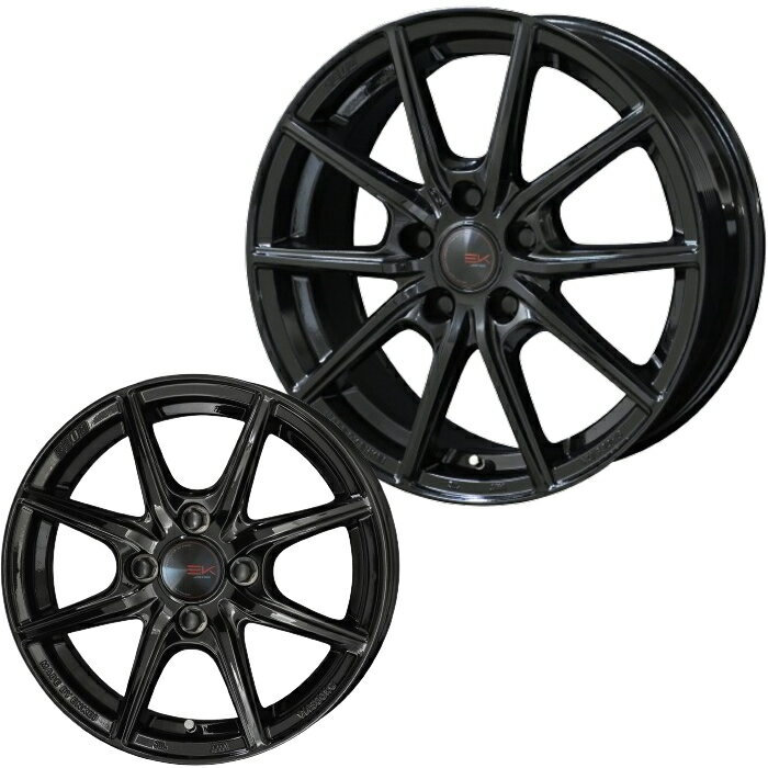 17インチ 5穴 114.3 7J ENKEI ザイン EK ソリッドブラック ホイール単品 4本セット